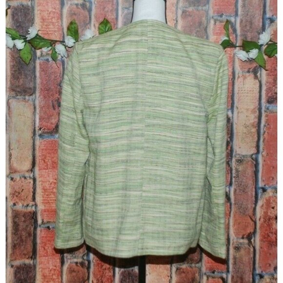 Alfred Dunner Ladies 8 Shades of Green Woven Blazer Jacket Size 8 Career Church - Picture 5 of 9